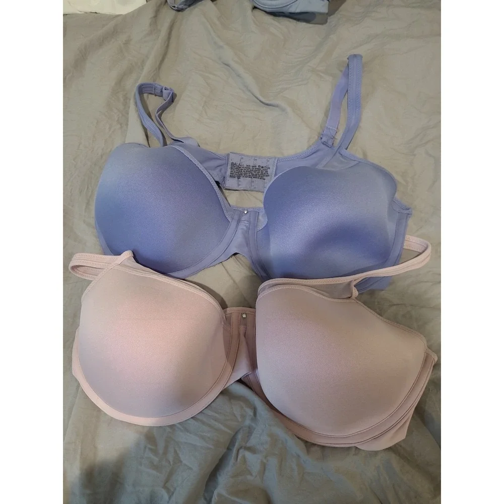 Bali Lot of 2 molded lightly contoured underwire bras Women SZ 42C lilac pink